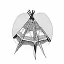native arrowhead teepee  tattoo design idea