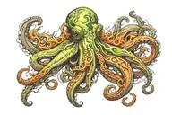 squid firefighting  tattoo design idea