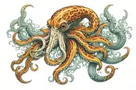 squid firefighting  tattoo design idea