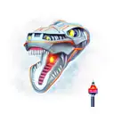 Robotic Trex tattoo design idea