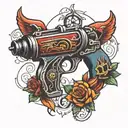 ray gun tattoo design idea