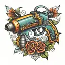 ray gun tattoo design idea
