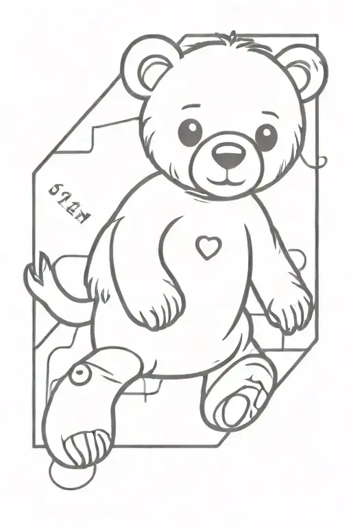 the name Salem with a teddy bear incorporated within tattoo design idea