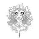 Amphitrite in his golden palace under the sea tattoo design idea