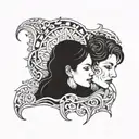 mother and son tattoo design idea
