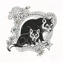 mother and son tattoo design idea