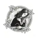 mother and son tattoo design idea