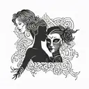 mother and son tattoo design idea