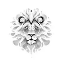 half lion, half world circle tattoo design idea