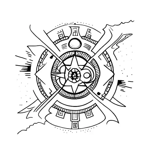 sol, mar, céu tattoo design idea