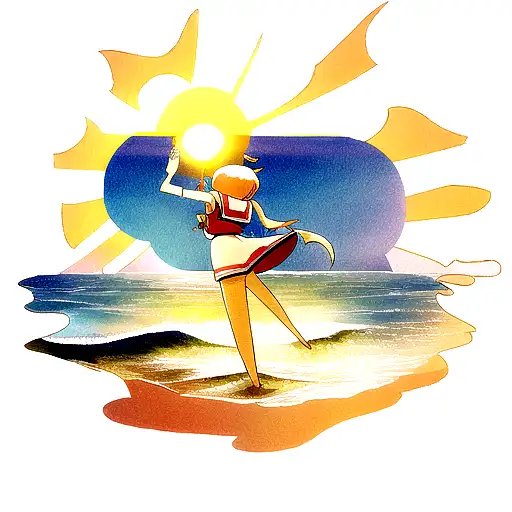 sun and sea tattoo design idea