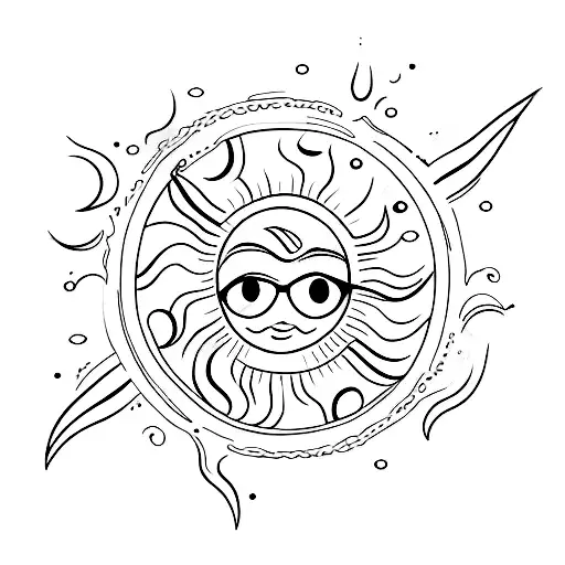 sun, sky and sea tattoo design idea