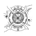 sol, mar, céu tattoo design idea