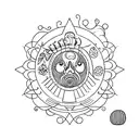 sol, mar, céu tattoo design idea