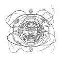 sol, mar, céu tattoo design idea