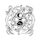 sol, mar, céu tattoo design idea