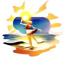 sun and sea tattoo design idea