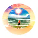 sun and sea tattoo design idea