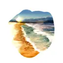 sun and sea tattoo design idea