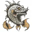 skeleton angler fish tattoo design idea