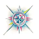 Compass, never give up tattoo design idea
