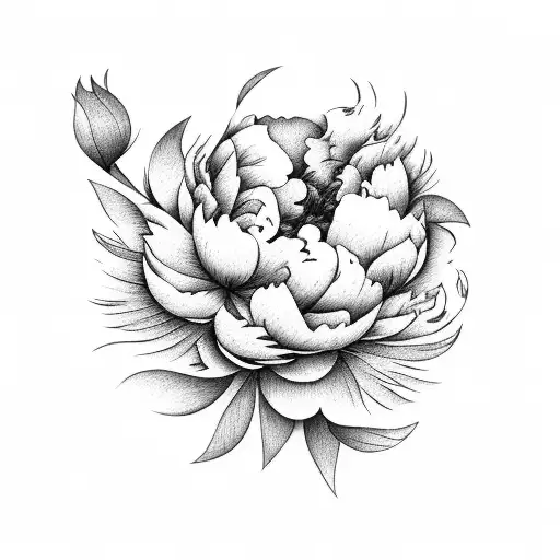 Peony tattoo design idea