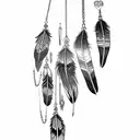 feathers and chains tattoo design idea