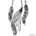 feathers and chains tattoo design idea