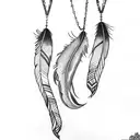 feathers and chains tattoo design idea
