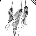 feathers and chains tattoo design idea