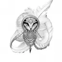 feathers and chains tattoo design idea