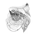 feathers and chains tattoo design idea