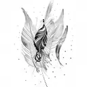 feathers and chains tattoo design idea