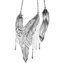 feathers and chains tattoo design idea