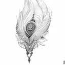 feathers and chains tattoo design idea