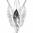 feathers and chains tattoo design idea