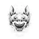 Create a tattoo featuring a mix of a white shark jaw and grizzly bear paws in a black-grey style tattoo design idea