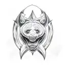 Create a tattoo featuring a mix of a white shark jaw and grizzly bear paws in a black-grey style tattoo design idea