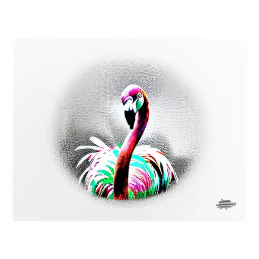 Full Body Flamingo wearing Top Hat tattoo design idea