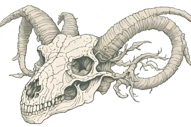 goat skull tattoo design idea