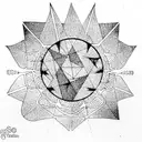 Star solar system fern tattoo design idea