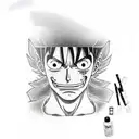luffy  tattoo design idea