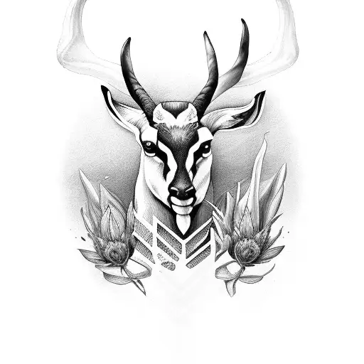 springbok with proteas tattoo design idea
