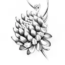 springbok mountains protea sweet pea tattoo design idea