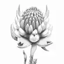 springbok mountains protea sweet pea tattoo design idea