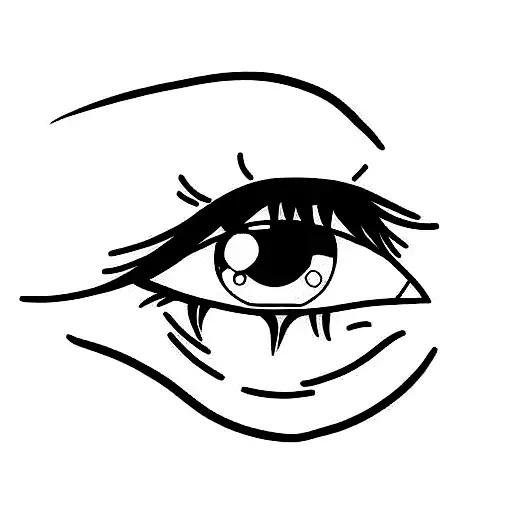 anime character eyes tattoo design idea