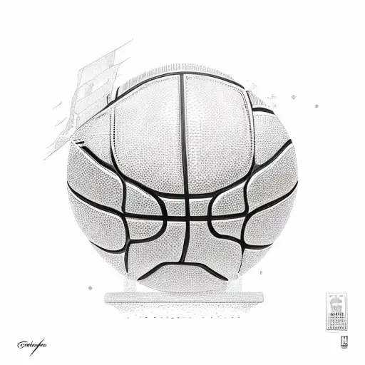 G Herbo's lyrics forming a basketball shape tattoo design idea