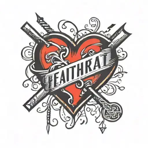 heartbeat line with heart. roman numerals tattoo design idea