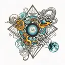 dmt, reality breaking down, infinity, many worlds,  tattoo design idea