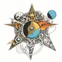 dmt, reality breaking down, infinity, many worlds,  tattoo design idea